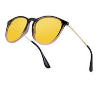 Bircenpro Lunettes de vision nocturne pour femme : TR90 Lunettes de conduite de nuit antireflet réduisant la fatigue oculaire pour les conducteurs Pluie Neige Brouillard, E-dégradé rose