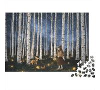 Birch Forest Puzzle for Adultees 1000Pièces Recyclable Night Scene Senior Puzzles Impossible Difficile Difficile Stimulant Soulager Démence Sénile Activité 70x50cm/1000pcs