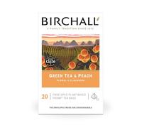 Birchall Thé vert et pêche - 20 sachets de thé prisme à base de plantes enveloppés