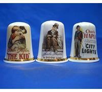 Birchcroft China Lot de 3 dés à Coudre en Porcelaine - Charlie Chaplin