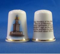 Birchcroft China PORCELAINE FINE à collectionner Dé à Coudre Sept Merveilles du monde --Pharos d'Alexandrie