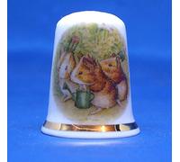 Birchcroft Dé à coudre à collectionner en porcelaine Motif cochons d'Inde Beatrix Potter