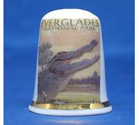 Birchcroft Dé à coudre à collectionner en porcelaine - Poster de voyage Everglades - Boîte offerte