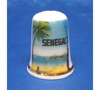 Birchcroft Dé à coudre à collectionner en porcelaine - Poster de voyage Sénégal - Boîte offerte
