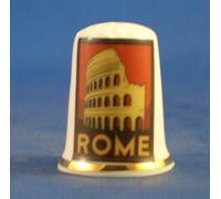 Birchcroft Dé à coudre de collection - Étiquette de voyage Savoy Hôtel Rome - Boîte gratuite