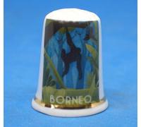 Birchcroft Dé à coudre en porcelaine à collectionner - Affiche de voyage Bornéo - Boîte dôme