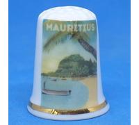 Birchcroft Dé à coudre en porcelaine de collection - Affiche de voyage Maurice - avec boîte de présentation