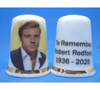 Birchcroft Dé à coudre en porcelaine de collection « To Remember Robert Redford » avec boîte de présentation