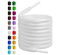BIRCH's Lacets ovales pour chaussures, 27 couleurs, demi-ronds, 1/4", 4 longueurs différentes, Blanc., 29.5"(75cm) S