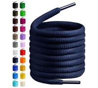 BIRCH's Lacets ovales pour chaussures, 27 couleurs, demi-ronds, 1/4", 4 longueurs différentes, bleu marine, 37"(94cm) M
