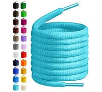 BIRCH's Lacets ovales pour chaussures, 27 couleurs, demi-ronds, 1/4", 4 longueurs différentes, Bleu menthe., 37"(94cm) M