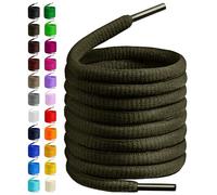 BIRCH's Lacets ovales pour chaussures, 27 couleurs, demi-ronds, 1/4", 4 longueurs différentes, Camouflage vert., 56"(142cm) XL