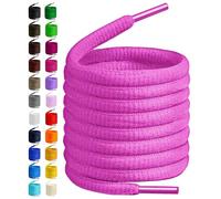 BIRCH's Lacets ovales pour chaussures, 27 couleurs, demi-ronds, 1/4", 4 longueurs différentes, cerise, 45.5"(115cm) L