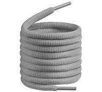 BIRCH's Lacets ovales pour chaussures, 27 couleurs, demi-ronds, 1/4", 4 longueurs différentes, gris, 37"(94cm) M