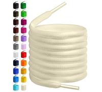 BIRCH's Lacets ovales pour chaussures, 27 couleurs, demi-ronds, 1/4", 4 longueurs différentes, ivoire, 45.5"(115cm) L