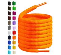 BIRCH's Lacets ovales pour chaussures, 27 couleurs, demi-ronds, 1/4", 4 longueurs différentes, orange fluo, 37"(94cm) M