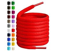 BIRCH's Lacets ovales pour chaussures, 27 couleurs, demi-ronds, 1/4", 4 longueurs différentes, rouge, 56"(142cm) XL