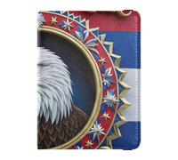 Bird 4th of July Independence Day Liberty Ride Étui de passeport en cuir imperméable pour voyage avec fente pour carte de vaccination pour homme Bleu/rouge, Bird 4th of July Independence Day Liberty