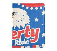 Bird 4th of July Independence Day Liberty Ride Étui pour passeport et carte de vaccin en cuir bleu et rouge pour homme, Bird 4th of July Independence Day Liberty Ride Bleu Rouge, 1 size