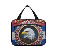 Bird 4th of July Independence Day Liberty Ride Trousse de maquillage à suspendre pour femme avec crochet, sac à médicaments multifonction pour voyage, hôtel porta cosmeticos mujer para cartera, Bird