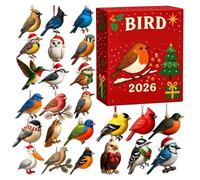 Bird ad-vent cale-ndar,24 Day Acrylic Christmas Countdown Ornament Set | Daily Bird Discovery,Variety Species,Family Tradition,Christmas Countdown,Festive Decor,Wildlife Theme,Reusable Set