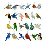 Bird Advent Christmas Calendar - 2D Acrylic Sea Glass Countdown 24 Days Ornament Set | Holiday Decor for Home Tree Wall Window Door Car Adults Kids 2025 Seasonal Celebration Fun