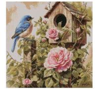 Bird and Home Kit de broderie au point de croix compté 150 x 150 points carrés en coton