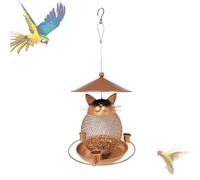 Bird Baitware Feeder, Leak-Proof Cat-Shaped Food Feeder for Sparrows, Squirrel-Proof Bait Container for Hummingbirds and Robins, Pet Bird Accessories,7.87x8.66 inches