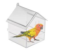 Bird Bath, Budgies Shower Box, Acrylic Bathtub with Drawer, Large No-Leakage Bowl, Easy-Clean Cage Accessory for Cockatiel Parakeets Lovebirds Small Pets, 5.71x5.51x7.28 inches