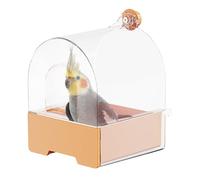 Bird Bath Cage, Leak Proof Shower Box, Parakeet Washing Tray, 6.89x6.69x9.45 inches, Stable Shallow Design, Safe Accessory Supplies for Pet, Home, Garden, Deck, Outdoor Use