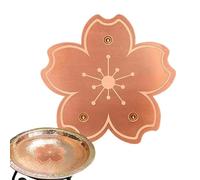 Bird Bath Copper Disk, Purification Disk for Bird Bath Clean, Flower Design Birdbath Cleaner with 3-Point Support, Self-Cleaning Design Keeps Water Fresh Year-Round, Suitable for All Birdbath Bowl