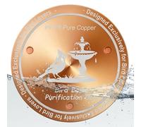 Bird Bath Copper Disk, Round Natural Cleaner, Heavy Duty Metal Water Purifier Disc For Solar Heated Concrete Ceramic Large Fountain Outdoor Garden Backyard Patio Lawn Fresh Basin Maintenance