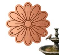 Bird Bath Copper Disk - Thick Garden Accessories | Copper Plate for Bird Bath Bowls | Flower-Shaped Purification Tray, 3-Point Support, Physically Cleans Water, for Outdoor Garden Patio Lawn Ceramic