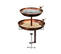 Bird Bath, Decorative Metal Clamp, Balcony Railing Feeder, Outdoor Garden Drinking Station for Backyard Patio Porch Balcony Deck Fence Pond Birdwatchers Families Friends Enthusiasts