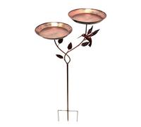 Bird Bath Feeder, Metal Rustproof Bowl, Removable Water Dish Garden Decor System, Outdoor Wildlife Drinking Station Kit, for Garden Lawn Decor Water Pond Hummingbird Deck Patio Yard Nature Use