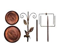 Bird Bath Feeder - Vintage Double Layer Bowl for Outdoor Garden | Iron Weatherproof Design with Decorative Style, Sparrow Robin Attraction, Backyard Balcony, Yard Porch, Patio Birdbath Accessory