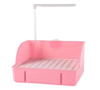 Bird Bath for Cage, Automatic Bird Bathtub, Splash Guard Cockatiel Cage Fountain, Parrot Shower Budgie with Perch and Splash Guard (Pink)