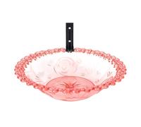 Bird Bath for Outside, 9-inch Wall Mounted Outdoor Basin, Transparent Feeding Dish, Flower-Shaped Statue for Hummingbird, Parrot, Parakeet, Yard Decoration, Water Feature