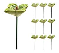 Bird Bath for Outside - Ceramic Flower Shaped Feeder | 10 Piece Butterfly Garden Tub | for Yard Patio Deck Lawn Home The Bright Design Enhances Any Garden, House, Or Home