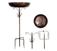 Bird Bath for Outside, Garden Birdfeeder, Standing Metal Bird Feeder Bowl, 29.53x13.19 inches Decorative Outdoor Accessories Yard, Patio, Deck, Backyard, and Balcony Spaces