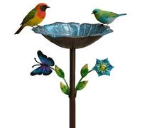 Bird Bath for Outside,Metal Flower Decorative Garden Decor - Outdoor Backyard Bird Bath Tray | for Backyard Patio Lawn Porch Pathway Balcony Deck Fence Pond 29.92x10.8 inch
