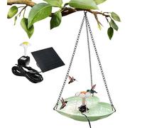 Bird Bath Fountain - Hanging Heart Shape Water Feature, Pump Circulating Bird Bath Decor with Artistic Design Flow, Garden Balcony Wildlife Accessory, Patio Fence Courtyard Details, Yard Handrail Use