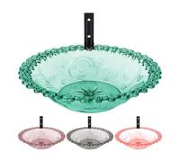 Bird Bath, Garden Bird Bath, Outdoor Feeder, Flower-Shaped Design, Transparent Bowl, Wall-Mounted, Perfect for Hummingbirds and Parrots, 9.25x9.25x5.51