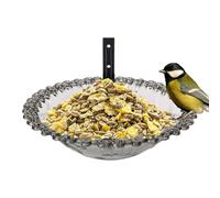 Bird Bath, Garden Bird Bath, Outdoor Feeder, Flower-Shaped Design, Transparent Bowl, Wall-Mounted, Perfect for Hummingbirds and Parrots, 9.25x9.25x5.51
