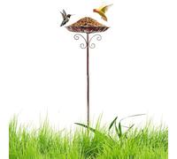 Bird Bath, Garden Birdfeeder, Standing Metal Bird Feeder Bowl, Height Adjustable Winterproof Decoration, Perfect for Yard, Patio, Deck, Backyard, and Balcony Outdoor Spaces