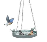 Bird Bath, Hanging Feeder Bowl, Adjustable Height Chain, Metal Construction, Outdoor Water Dish, Ideal for Gardens Patios Courtyards, Attracting Backyard Enhancer, 62x25x25cm
