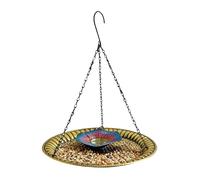 Bird Bath - Heavy Duty Garden Decor | Hanging Water Tray with Chain for Outdoor Use with Sturdy Construction for Birds to Drink and Bathe in Garden Backyard Patio Porch Window Railing Fence Balcony
