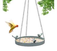 Bird Bath, Metal Garden Bird Baths Outside, Adjustable Height Water Bowls Feeders with Chains, Patio Decor for Backyard Balcony Courtyard Outdoor, 62x25x25cm, Black