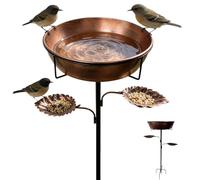 Bird Bath - Metal Rustproof Garden Feeder | Outdoor Bird Bath with Removable Bowl for Water Or Seed, Ideal for Hummingbirds and Wild Birds Fors Garden Lawn, Patio, Deck, Yard, Pond and Balcony Decor