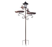 Bird Bath Outdoor | Bird Feeding Bath Tray with LED Solar Light